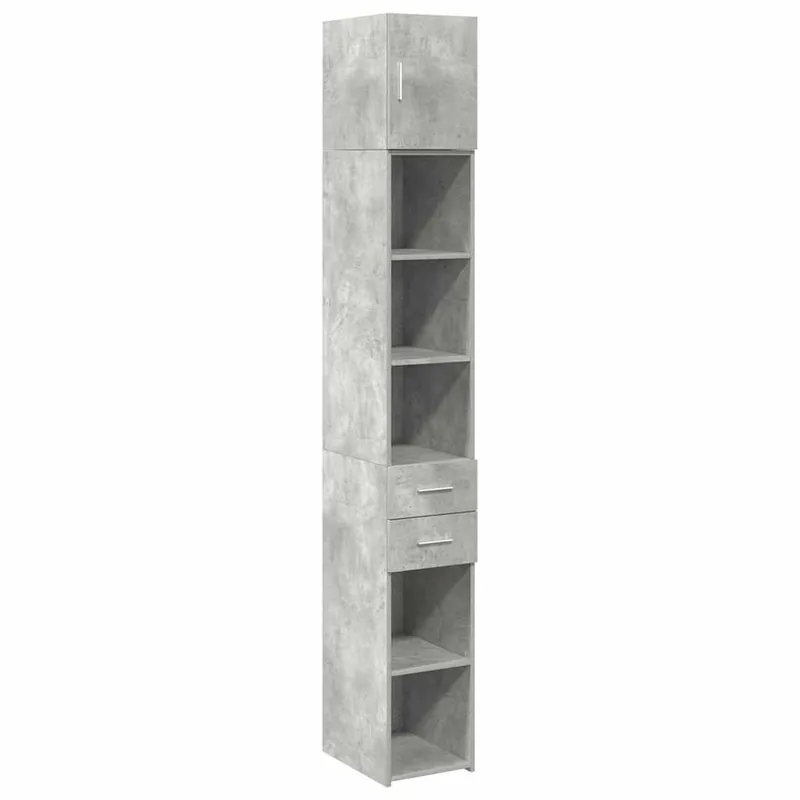 Echt vidaXL Hochschrank Schmal Betongrau 30x42,5x225 cm Holzwerkstoff