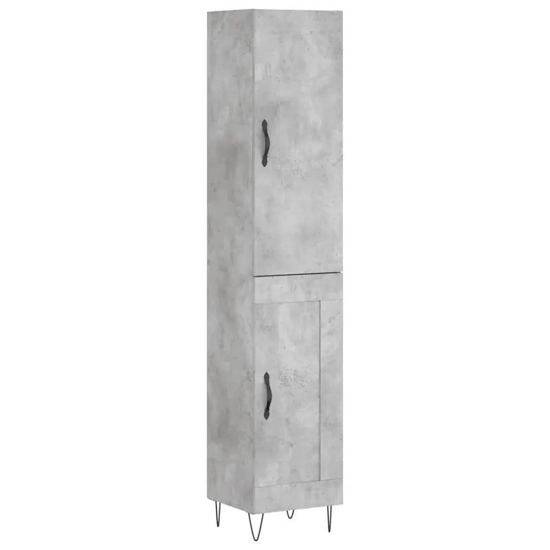 Echt vidaXL Highboard Betongrau 34,5x34x180 cm Holzwerkstoff