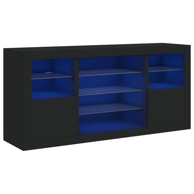 Direkt Vom Hersteller vidaXL Sideboard mit LED-Leuchten Schwarz 142,5x37x67 cm