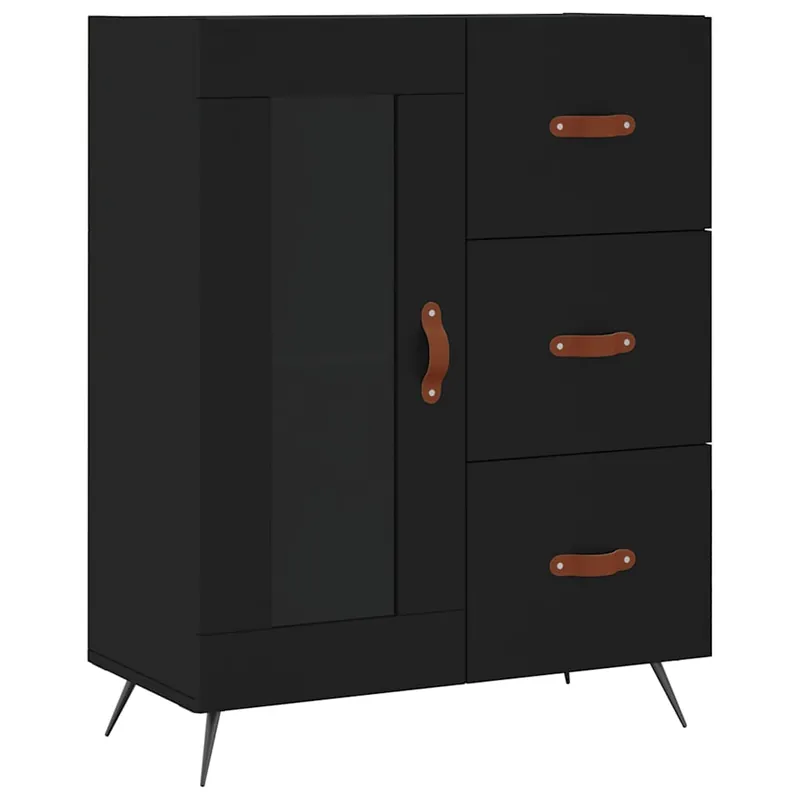 vidaXL Sideboard Schwarz 69,5x34x90 cm Holzwerkstoff Super-Preis