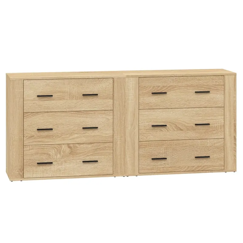 vidaXL Sideboards 2 Stk. Sonoma-Eiche Holzwerkstoff Zertifiziert