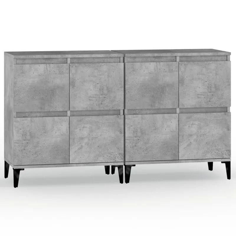 Ausverkauf vidaXL Sideboards 2 Stk. Betongrau 60x35x70 cm Holzwerkstoff