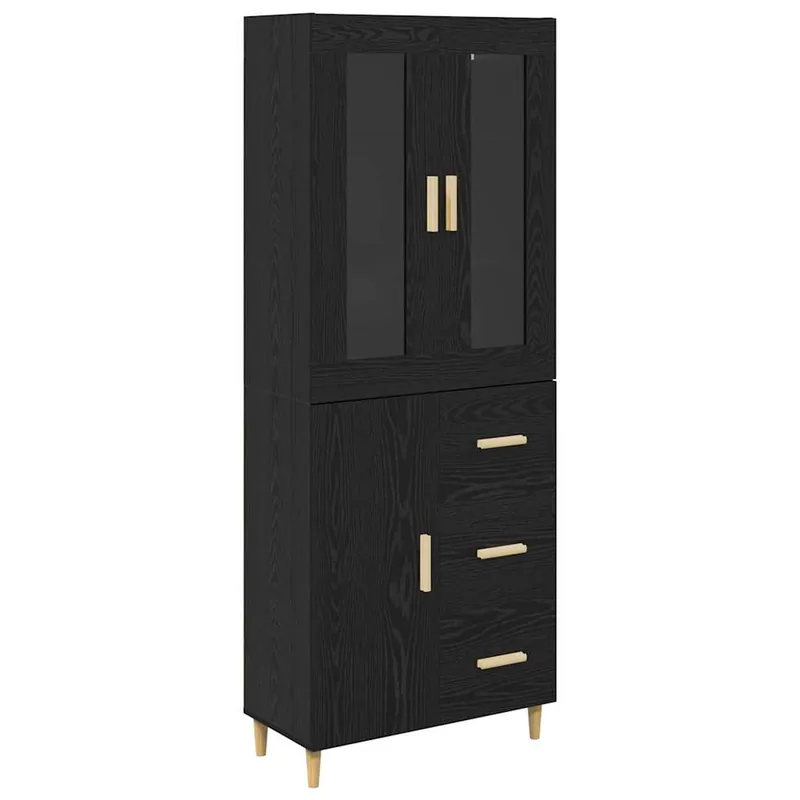 Ausverkauf vidaXL Highboard Schwarz Eichen-Optik 34,5 x 34 x 180 cm Holzwerkstoff