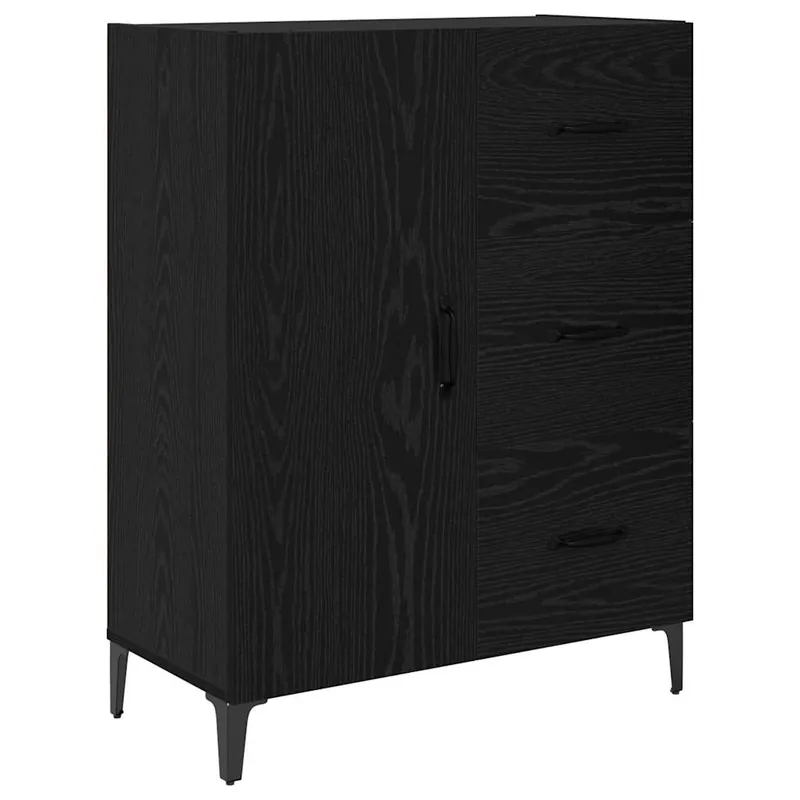 vidaXL Sideboard Schwarz Eichen-Optik 69,5 x 34 x 90 cm Holzwerkstoff Online Kaufen