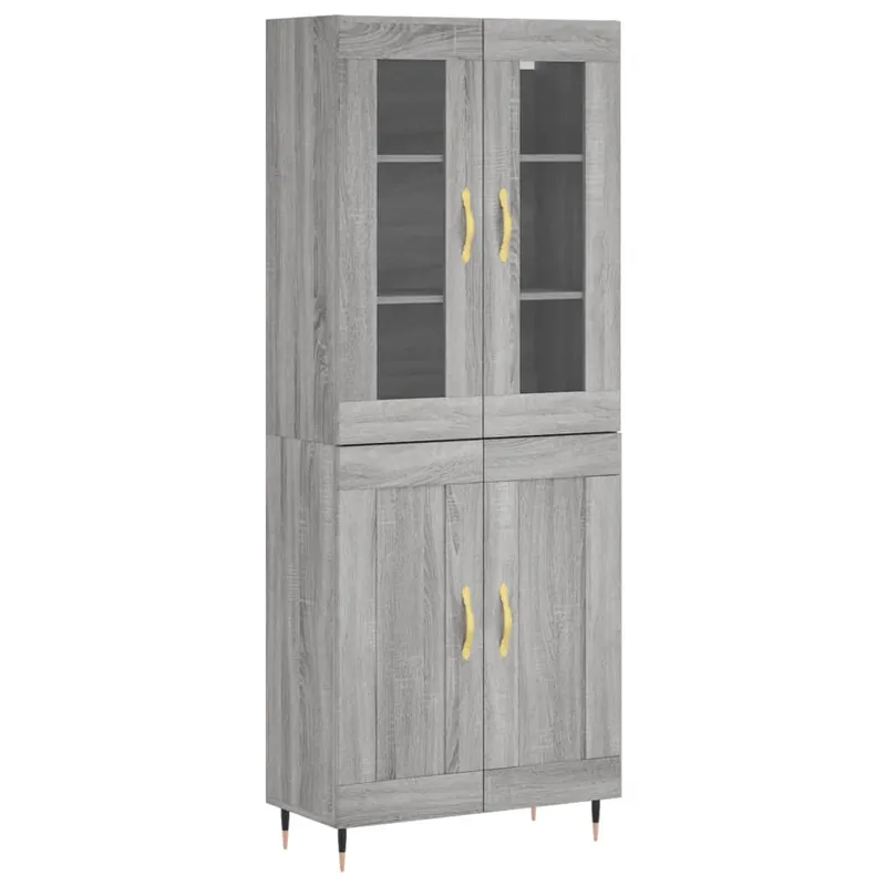 Ausverkauf vidaXL Highboard Grau Sonoma 69,5x34x180 cm Holzwerkstoff