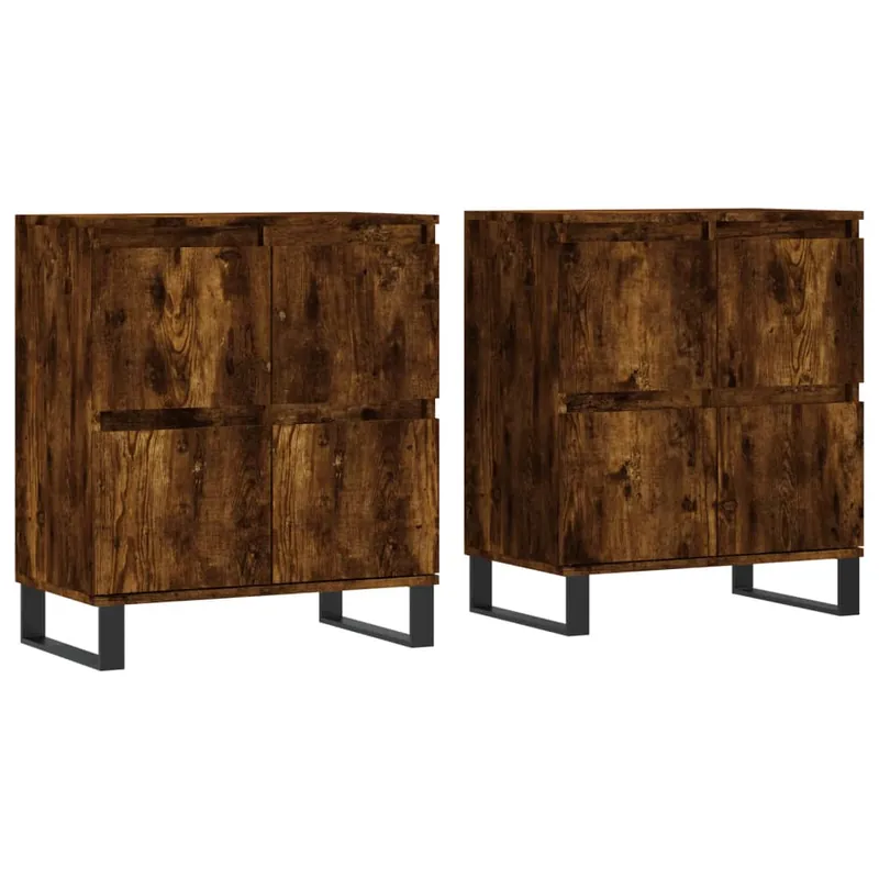 vidaXL Sideboards 2 Stk. Räuchereiche Holzwerkstoff Super-Preis