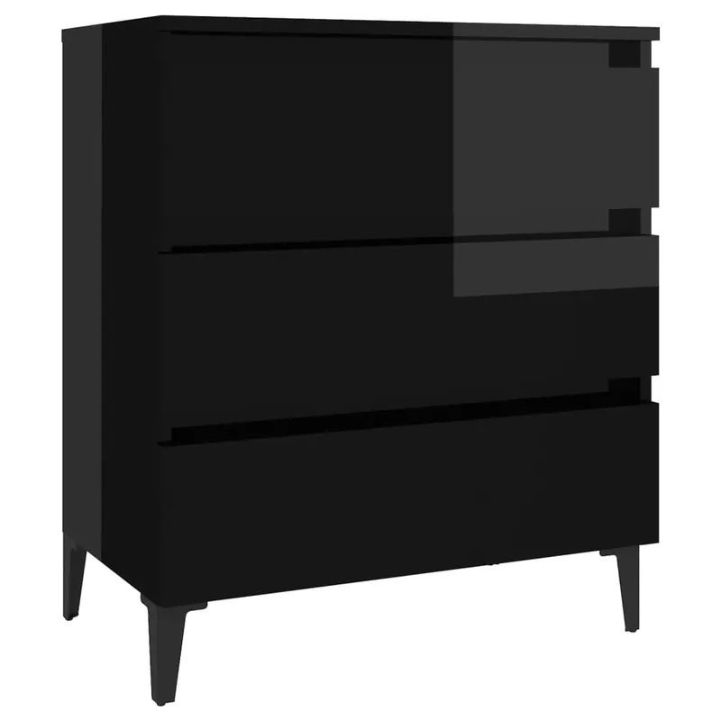 Expressversand vidaXL Sideboard Hochglanz-Schwarz 60x35x69 cm Holzwerkstoff