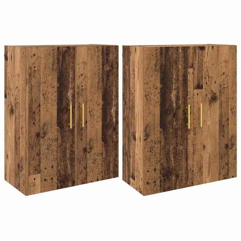 Abverkauf vidaXL Wandschrank 2 pcs Altholz 69,5 x 34 x 90 cm Holzwerkstoff
