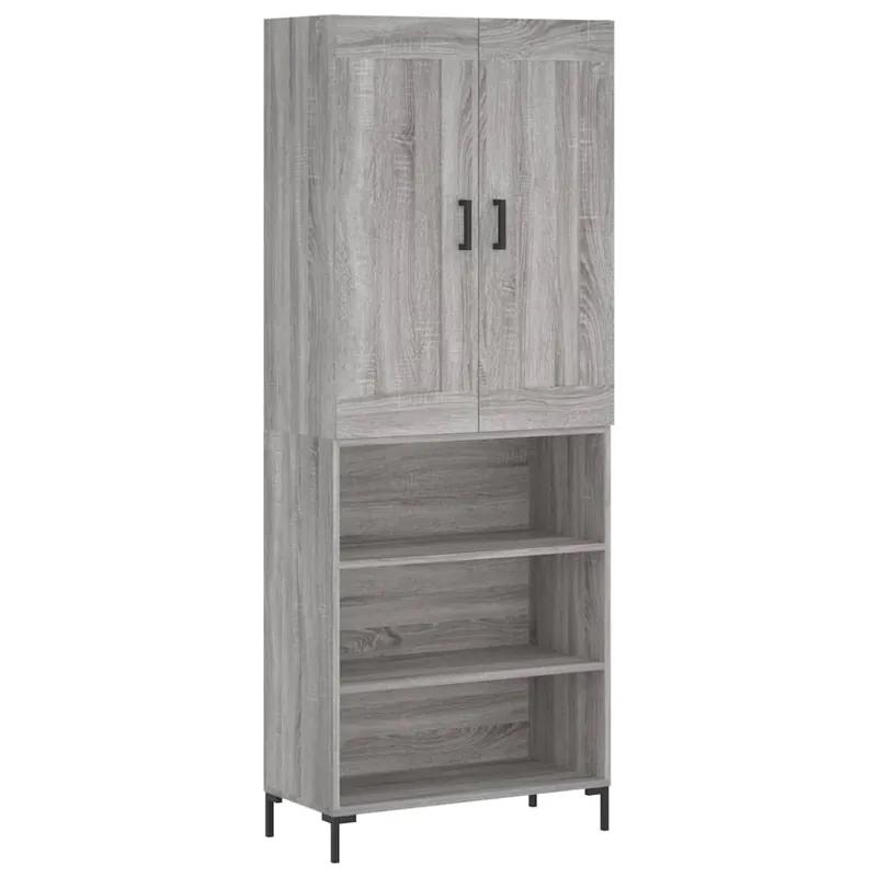 Bestseller vidaXL Highboard Grau Sonoma 69,5x34x180 cm Holzwerkstoff