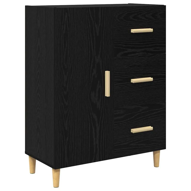 vidaXL Sideboard Schwarz Eichen-Optik 34 x 69,5 x 90 cm Holzwerkstoff Preisreduziert
