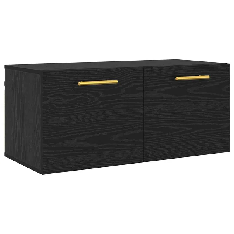 Bestpreis vidaXL Wandschrank Wandmontiert Schwarz Eichen-Optik 80 x 36.5 x 35 cm