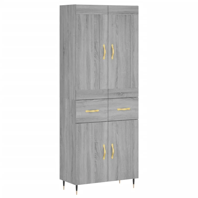 Highlight vidaXL Highboard Grau Sonoma 69,5x34x180 cm Holzwerkstoff