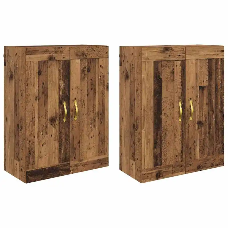 vidaXL Wandmontierter Schrank 2 pcs Altholz 69,5 x 34 x 90 cm Sofort Bestellen