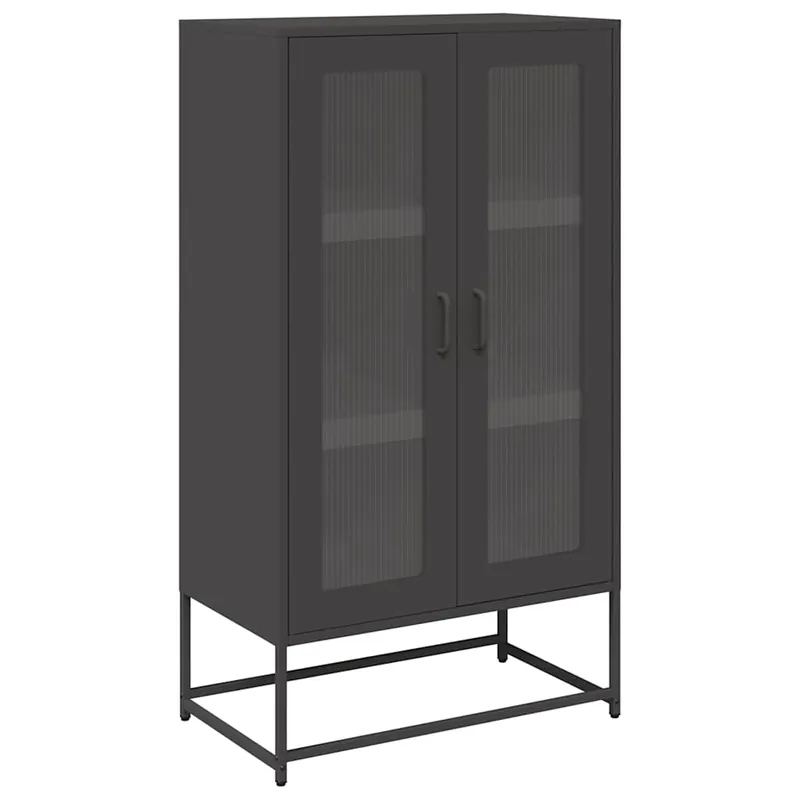 Gratis Versand vidaXL Highboard Schwarz 68x39x123 cm Stahl