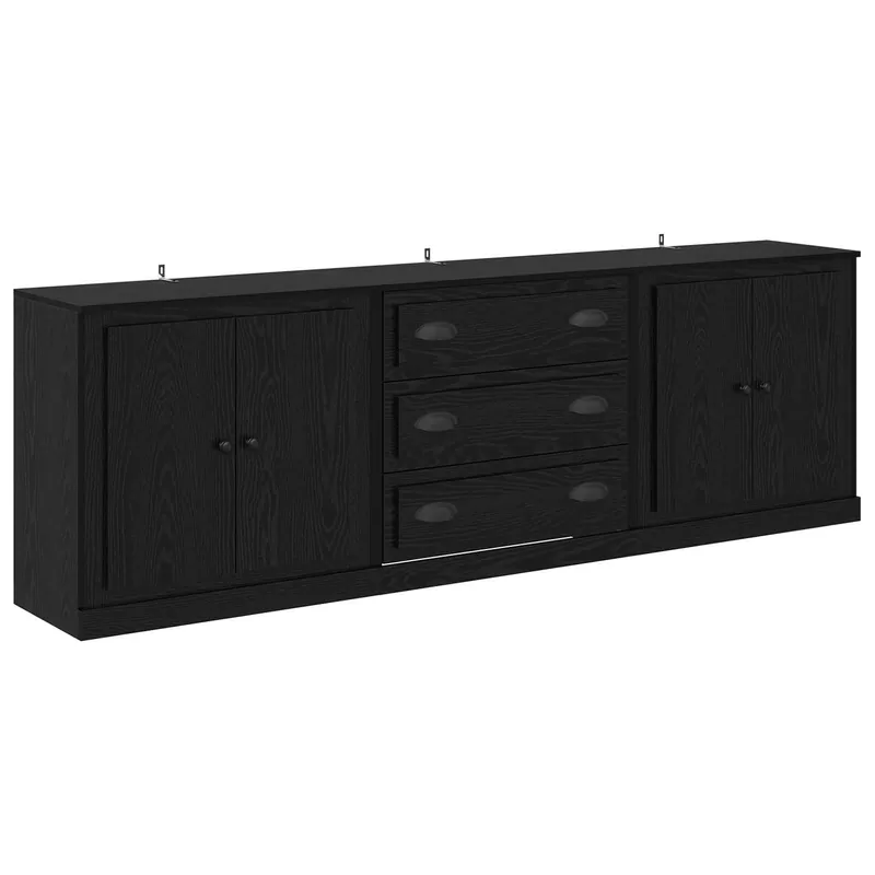 vidaXL Sideboards 3 pcs Schwarz Eichen-Optik 70 x 35,5 x 67,5 cm Online Kaufen