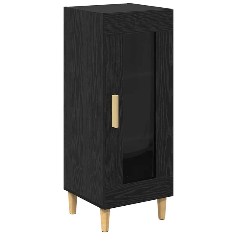 vidaXL Sideboard Schwarz Eichen-Optik 34,5 x 32,5 x 90 cm Schnäppchen