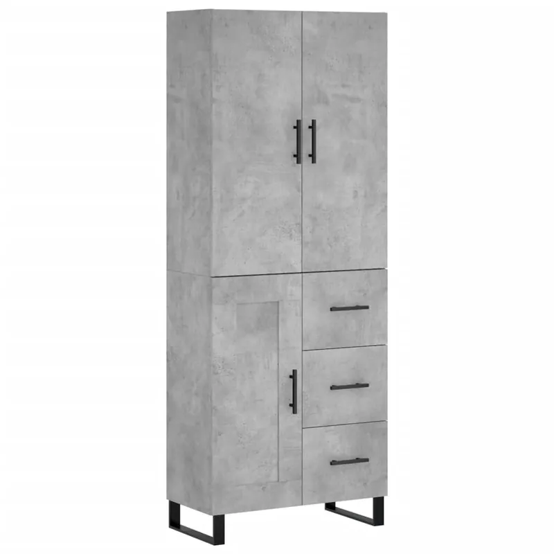 Finale Aktion vidaXL Highboard Betongrau 69,5x34x180 cm Holzwerkstoff