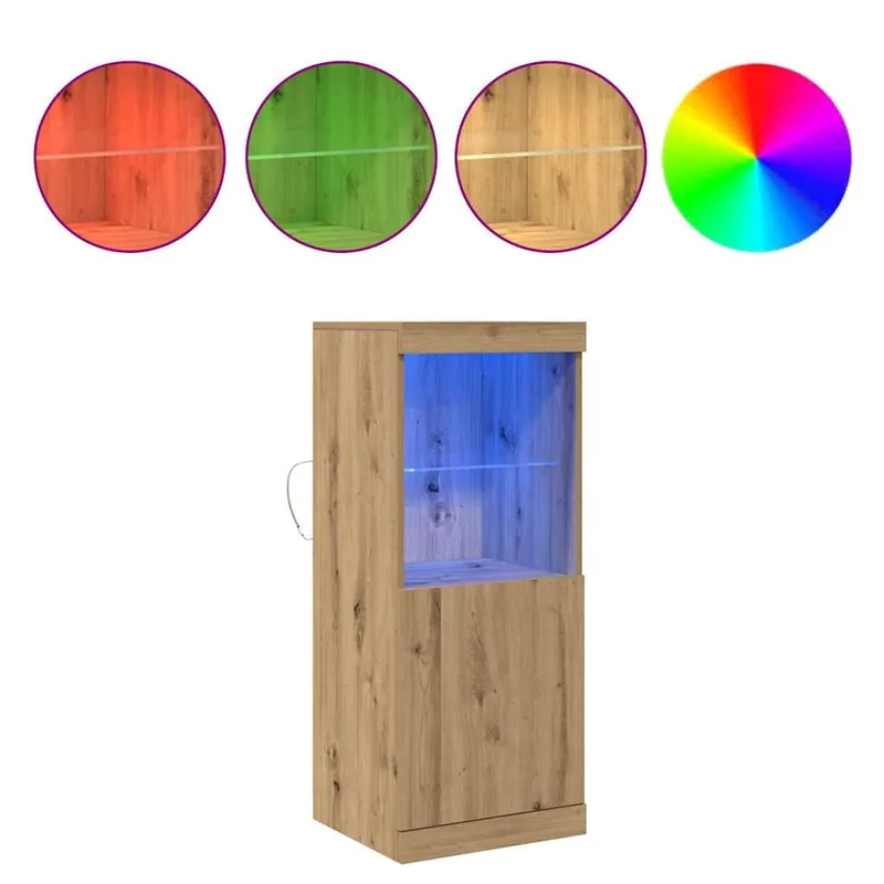 Echt vidaXL LED-Sideboard Artisan-Eiche 41 x 37 x 100 cm Holzwerkstoff