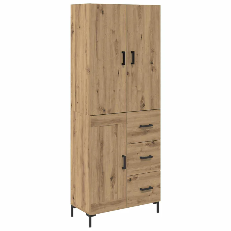 Highlight vidaXL Highboard Artisan-Eiche 69,5 x 34 x 180 cm Holzwerkstoff