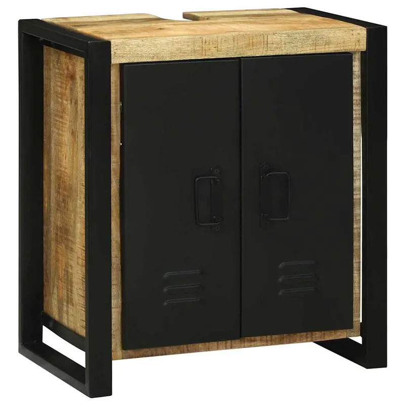 vidaXL Waschbeckenunterschrank Braun 55 x 35 x 60 cm Massivholz Mango Beliebt