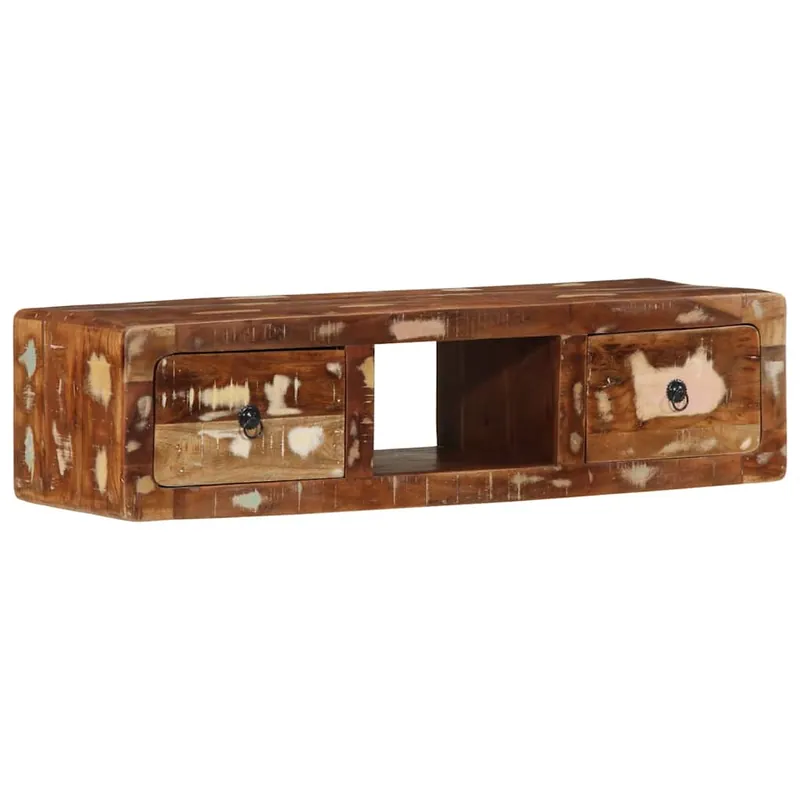 vidaXL TV-Wandschrank 100x32x25 cm Altholz Massivholz Neue Kollektion