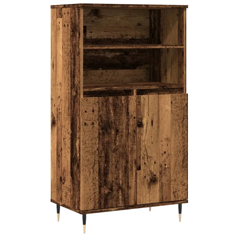Billig vidaXL Highboard Altholz-Optik 60x36x110 cm Holzwerkstoff