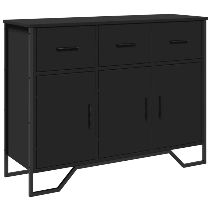 vidaXL Sideboard Schwarz 97x32,5x74,5 cm Holzwerkstoff Billig