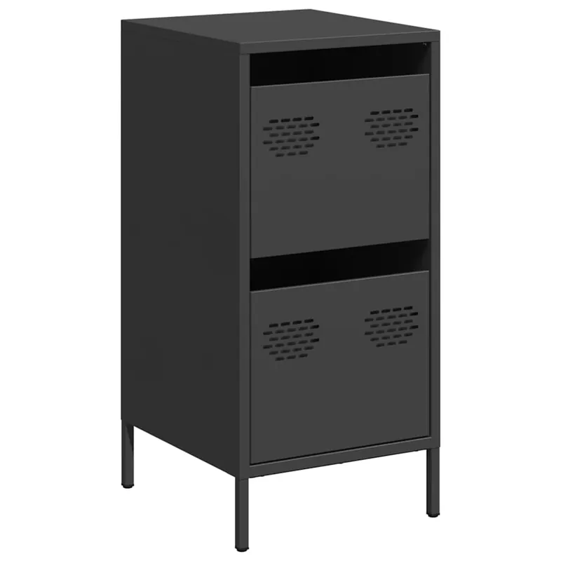 Echt vidaXL Sideboard Schwarz 35x39x73,5 cm Kaltgewalzter Stahl