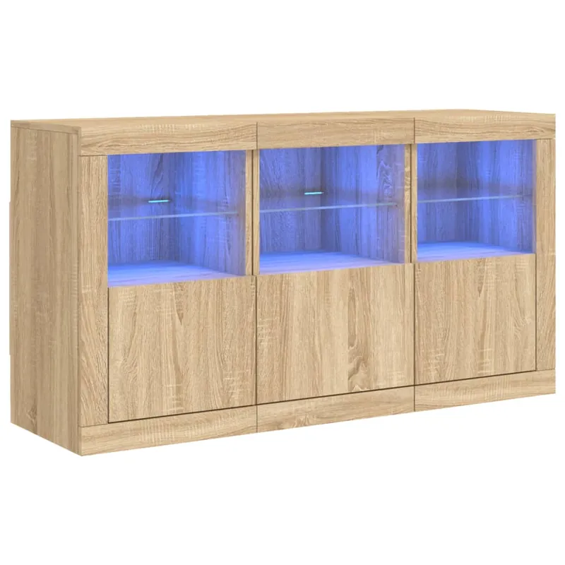 Direkt Vom Hersteller vidaXL Sideboard mit LED-Leuchten Sonoma-Eiche 123x37x67 cm