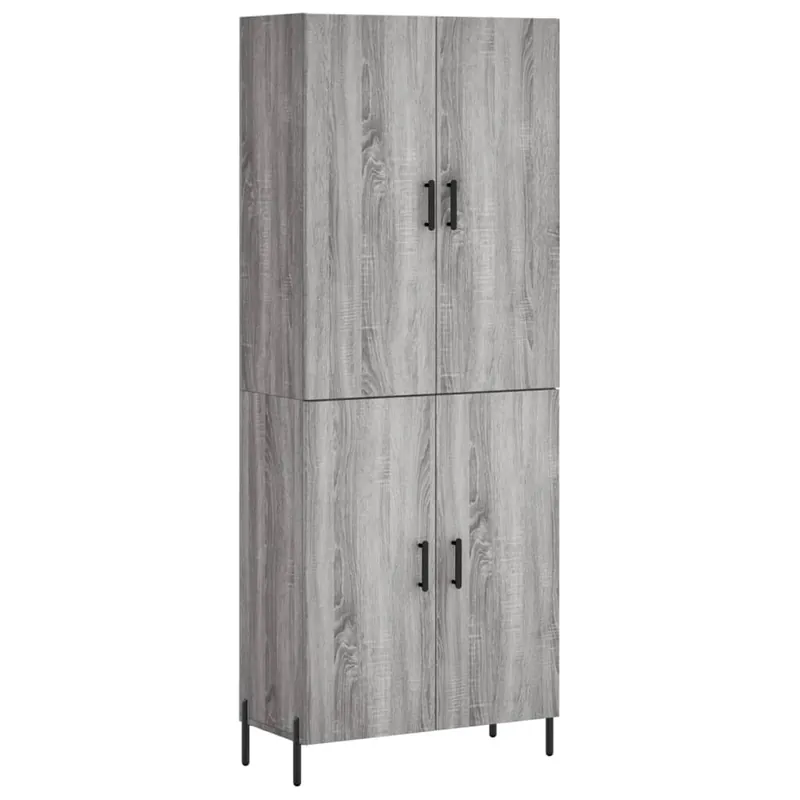 Wochenendangebot vidaXL Highboard Grau Sonoma 69,5x34x180 cm Holzwerkstoff