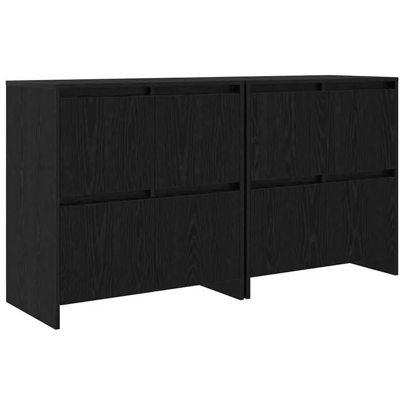 Garantierte Lieferung vidaXL Sideboards 2 pcs Schwarz Eichen-Optik 70 x 41 x 75 cm