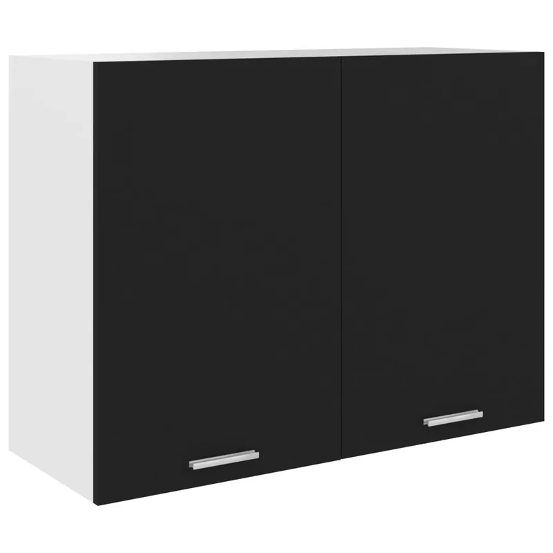 Bestseller vidaXL Hängeschrank Lyon Schwarz 80x31x60 cm Holzwerkstoff