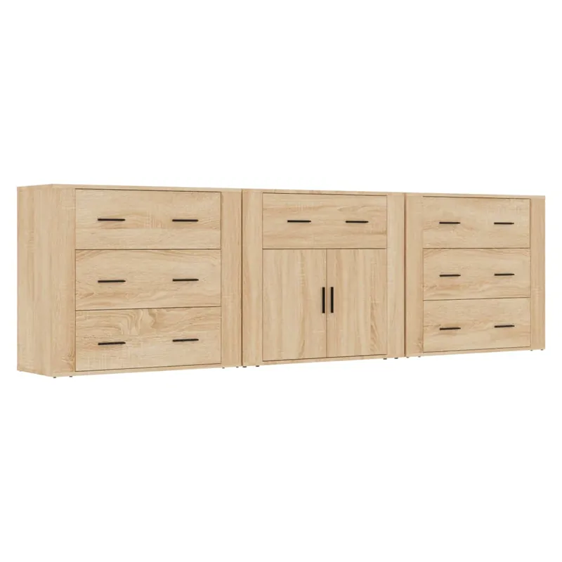 vidaXL Sideboards 3 Stk. Sonoma-Eiche Holzwerkstoff Angebot