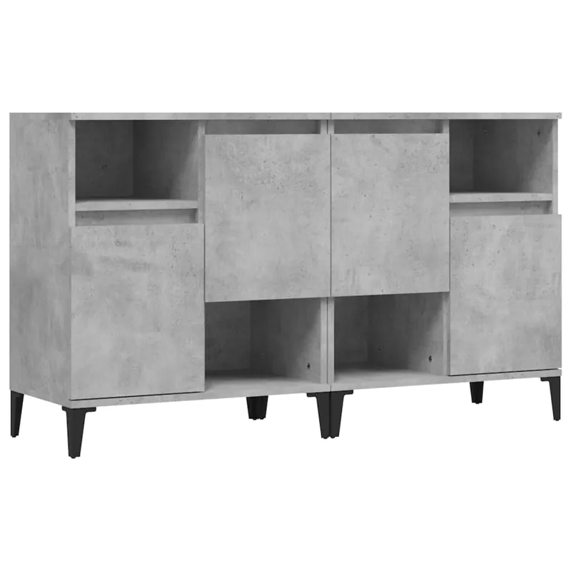 vidaXL Sideboards 2 Stk. Betongrau 60x35x70 cm Holzwerkstoff Heißes Angebot