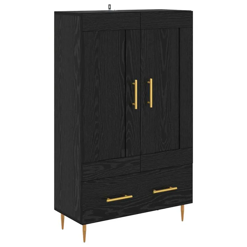 Echt vidaXL Highboard Schwarz Eichen-Optik 69,5 x 31 x 115 cm Holzwerkstoff