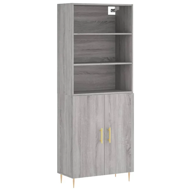 Bestseller vidaXL Highboard Grau Sonoma 69,5x34x180 cm Holzwerkstoff