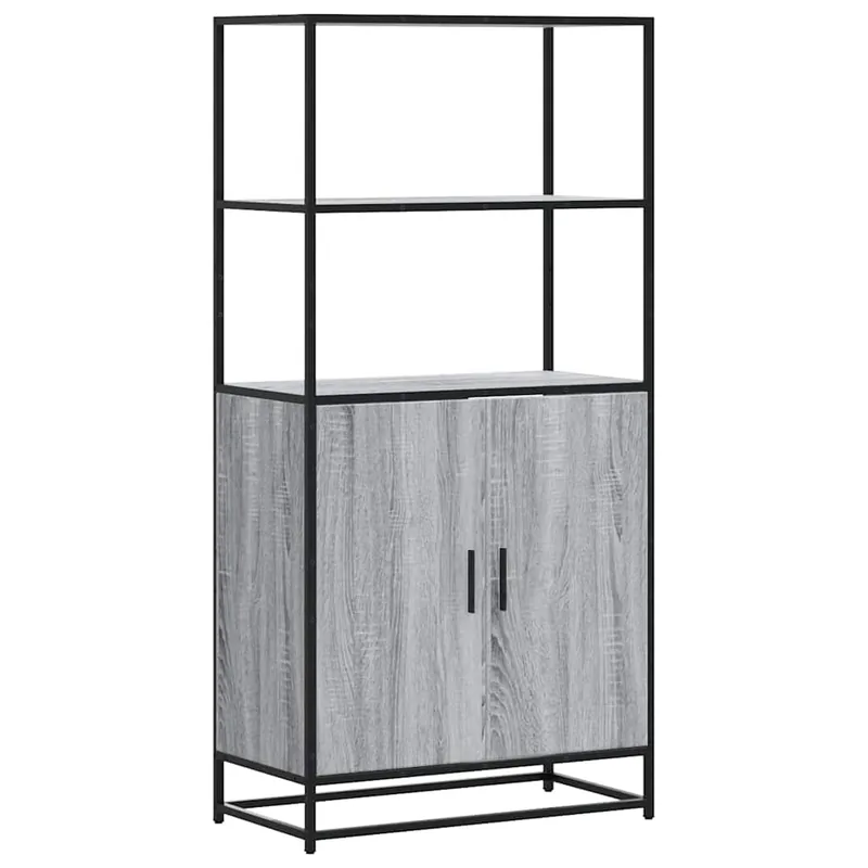 Highlight vidaXL Highboard Grau Sonoma 68x35x139 cm Holzwerkstoff und Metall