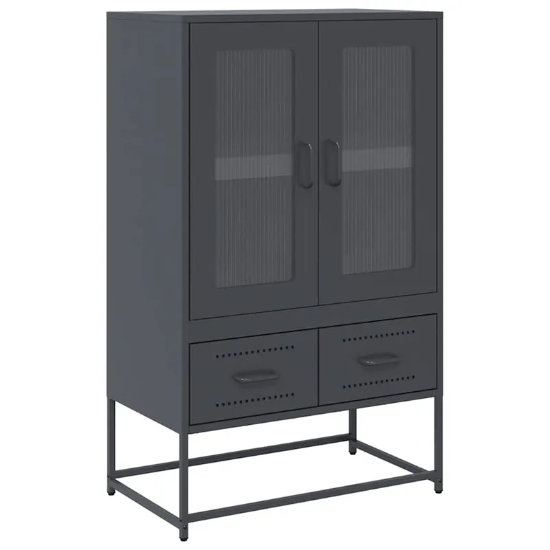 Geprüft vidaXL Highboard Anthrazit 68x39x111,5 cm Stahl
