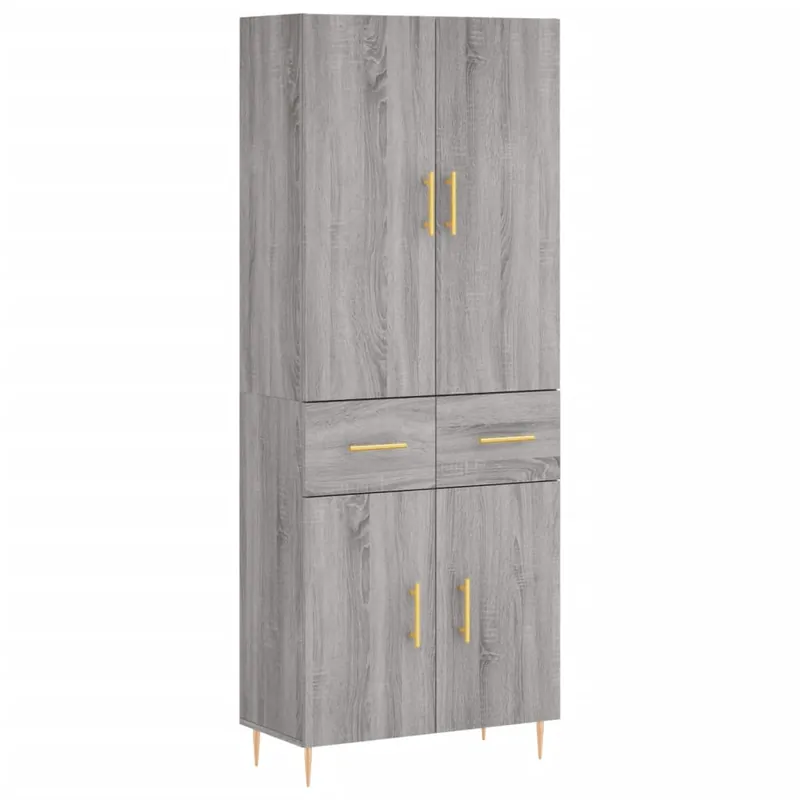 vidaXL Highboard Grau Sonoma 69,5x34x180 cm Holzwerkstoff Abverkauf