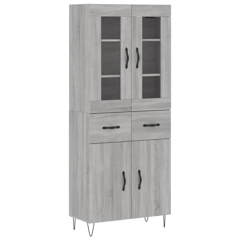 Wochenendangebot vidaXL Highboard Grau Sonoma 69,5x34x180 cm Holzwerkstoff