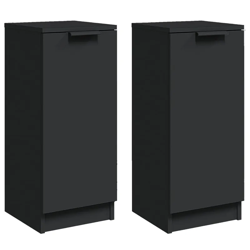 Highlight vidaXL Sideboards 2 Stk. Schwarz 30x30x70 cm Holzwerkstoff