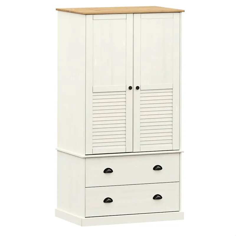 Heißes Angebot vidaXL Kleiderschrank VIGO Weiß 90x55x170 cm Massivholz Kiefer