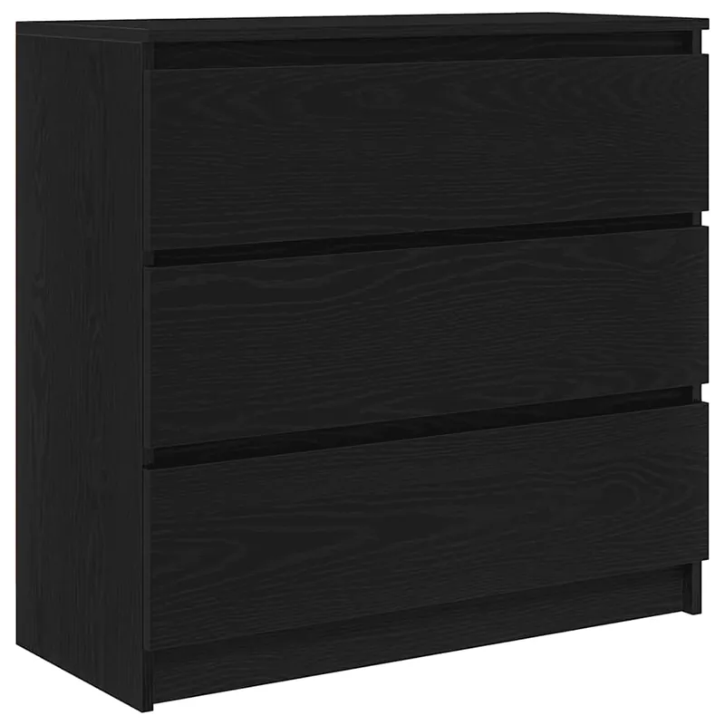 vidaXL Sideboard Schwarz Eichen-Optik 80x35x76 cm Holzwerkstoff Neu Im Sortiment