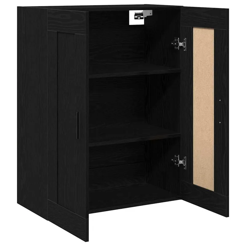vidaXL Wandmontierter Schrank Schwarz Eichen-Optik 69,5 x 34 x 90 cm Rabatt
