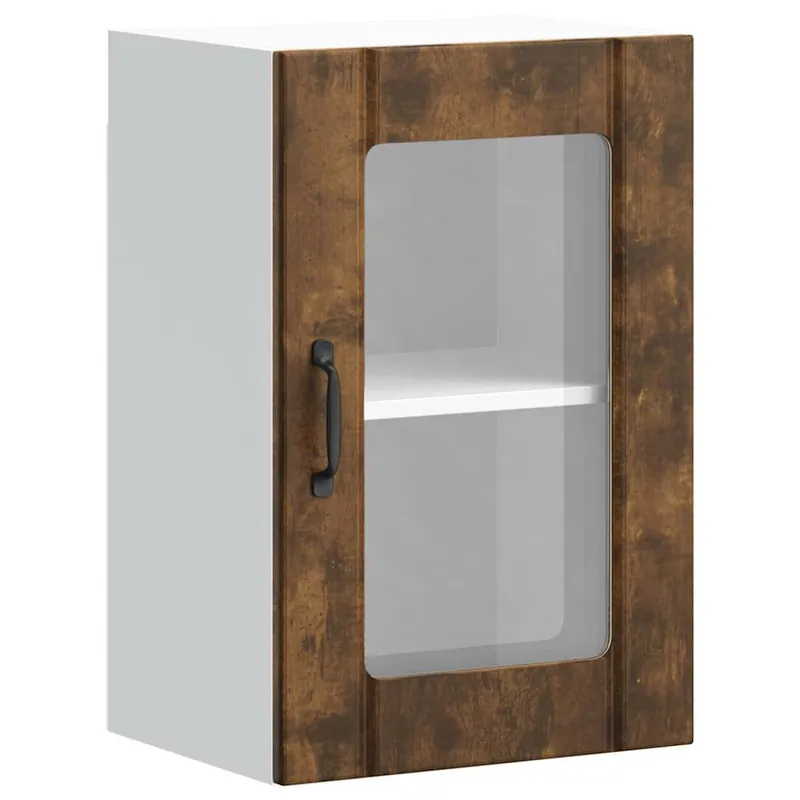 Gratis Versand vidaXL Küchen-Hängeschrank mit Glastür Lucca Räuchereiche