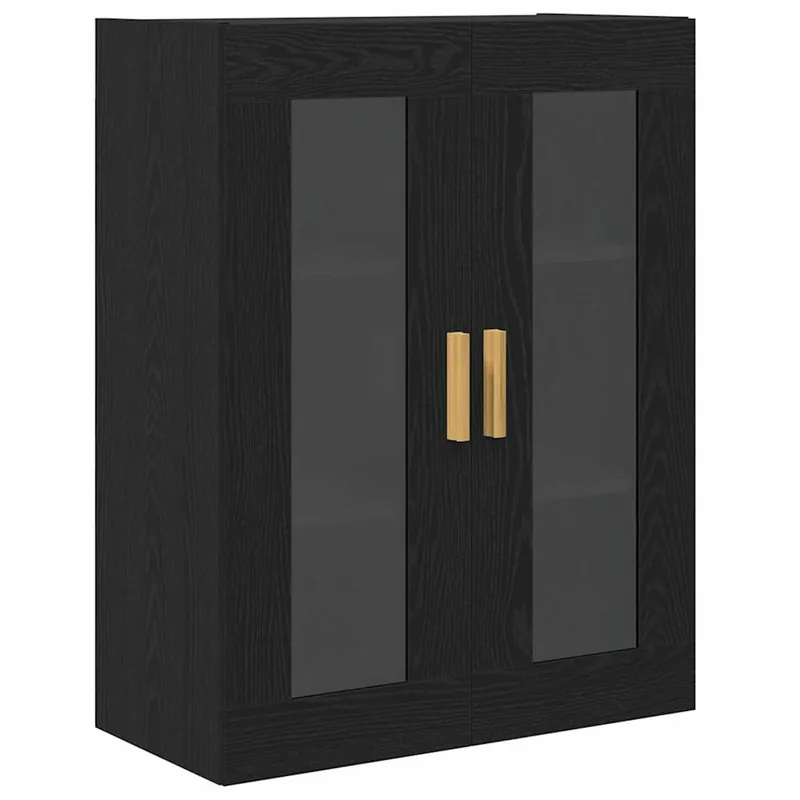 Beliebt vidaXL Wandschrank Wandmontiert Schwarz Eichen-Optik 69,5 x 34 x 90 cm