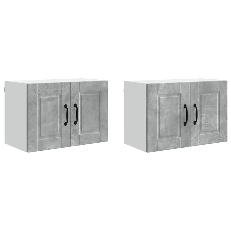 Expressversand vidaXL Küchenschrank 2 pcs Beton Grau 60 x 31 x 40 cm Holzwerkstoff
