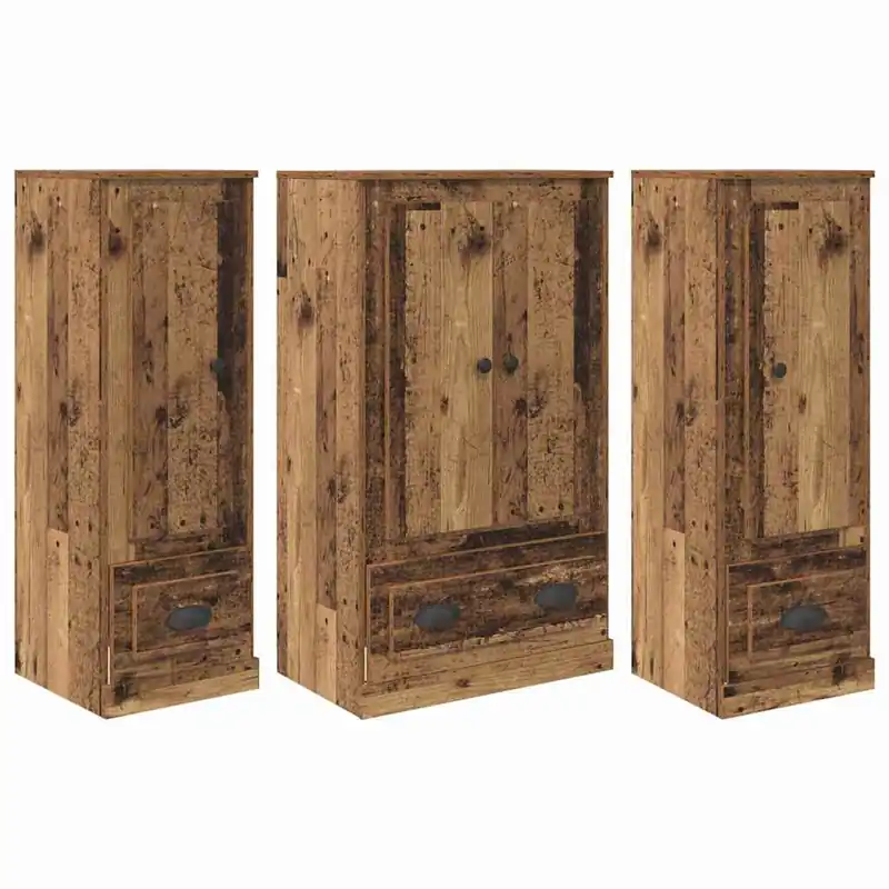 Abverkauf vidaXL Highboard mit Schubladen 3 pcs Altholz Holzwerkstoff