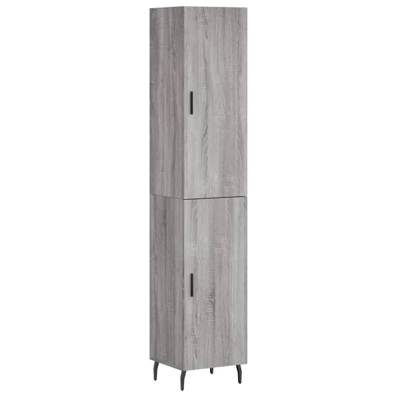 Beliebt vidaXL Highboard Grau Sonoma 34,5x34x180 cm Holzwerkstoff