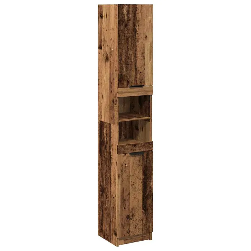 Wochenendangebot vidaXL Badschrank Altholz-Optik 32x34x188,5 cm Holzwerkstoff
